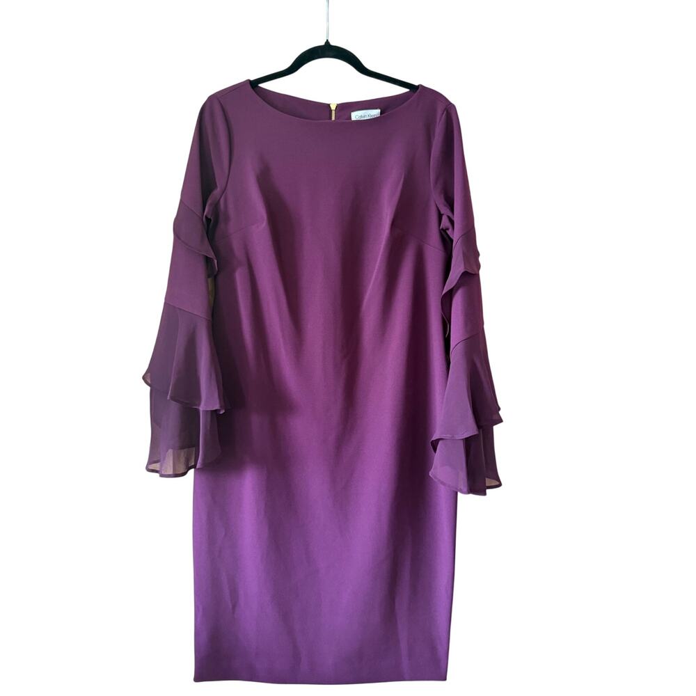 Calvin Klein Women's Cocktail Dress Solid Purple Size 12